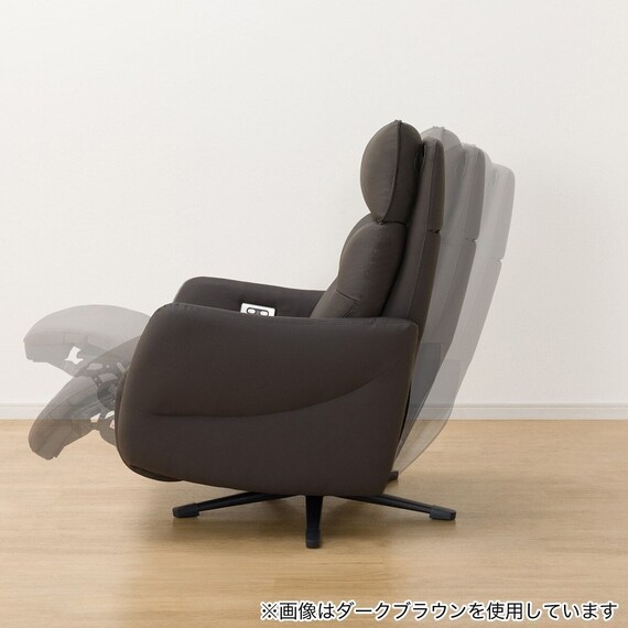 電動リクライニングパーソナルチェア + テーブルセット 本革(一部合成皮革)タイプ (LE01-3 2モーター BK + LE01専用テーブル MBR) 13枚目画像
