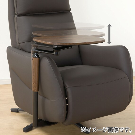 電動リクライニングパーソナルチェア + テーブルセット 本革(一部合成皮革)タイプ (LE01-3 2モーター BK + LE01専用テーブル MBR) 25枚目画像