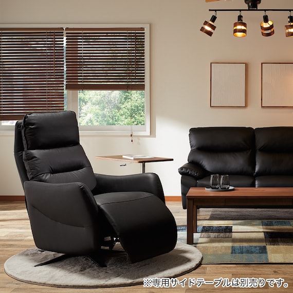 電動リクライニングパーソナルチェア 本革(一部合成皮革)タイプ (LE01-3 2モーター BK) 10枚目画像