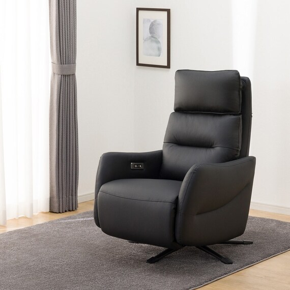 電動リクライニングパーソナルチェア 本革(一部合成皮革)タイプ (LE01-3 2モーター BK) 13枚目画像