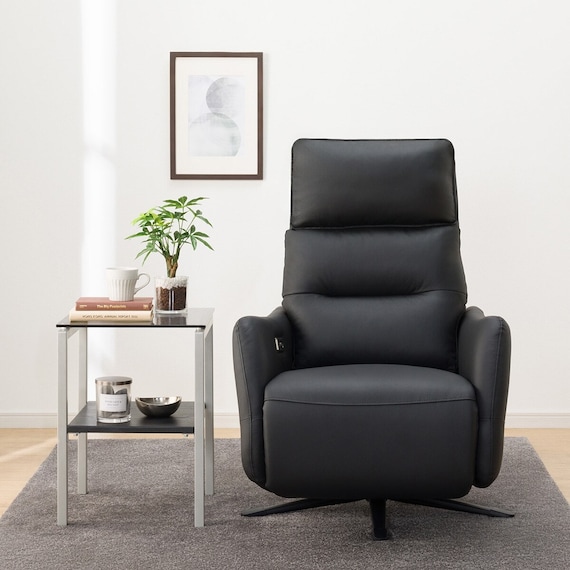 電動リクライニングパーソナルチェア 本革(一部合成皮革)タイプ (LE01-3 2モーター BK) 14枚目画像