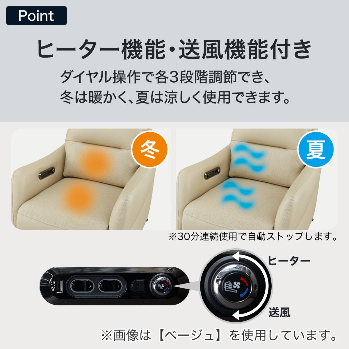 電動リクライニングパーソナルチェア 本革(一部合成皮革)タイプ (LE01