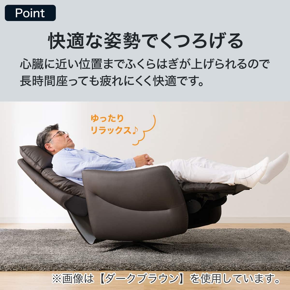 電動リクライニングパーソナルチェア 本革(一部合成皮革)タイプ (LE01