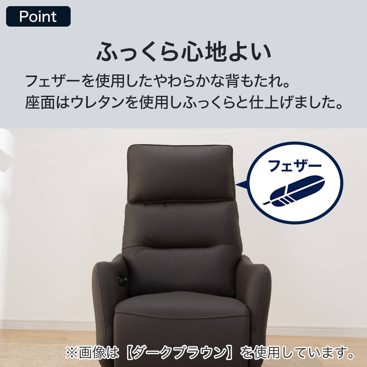 電動リクライニングパーソナルチェア 本革(一部合成皮革)タイプ (LE01