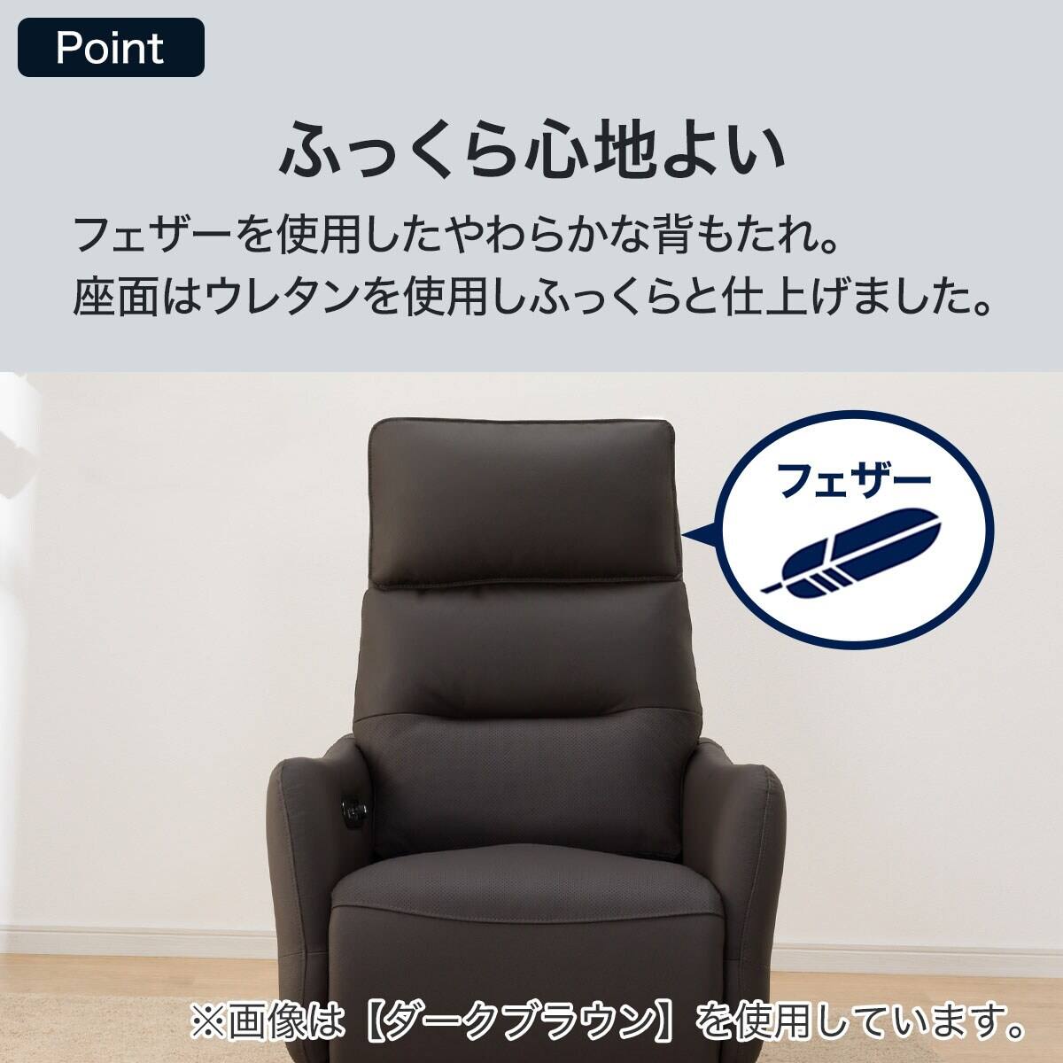 電動リクライニングパーソナルチェア 本革(一部合成皮革)タイプ (LE01