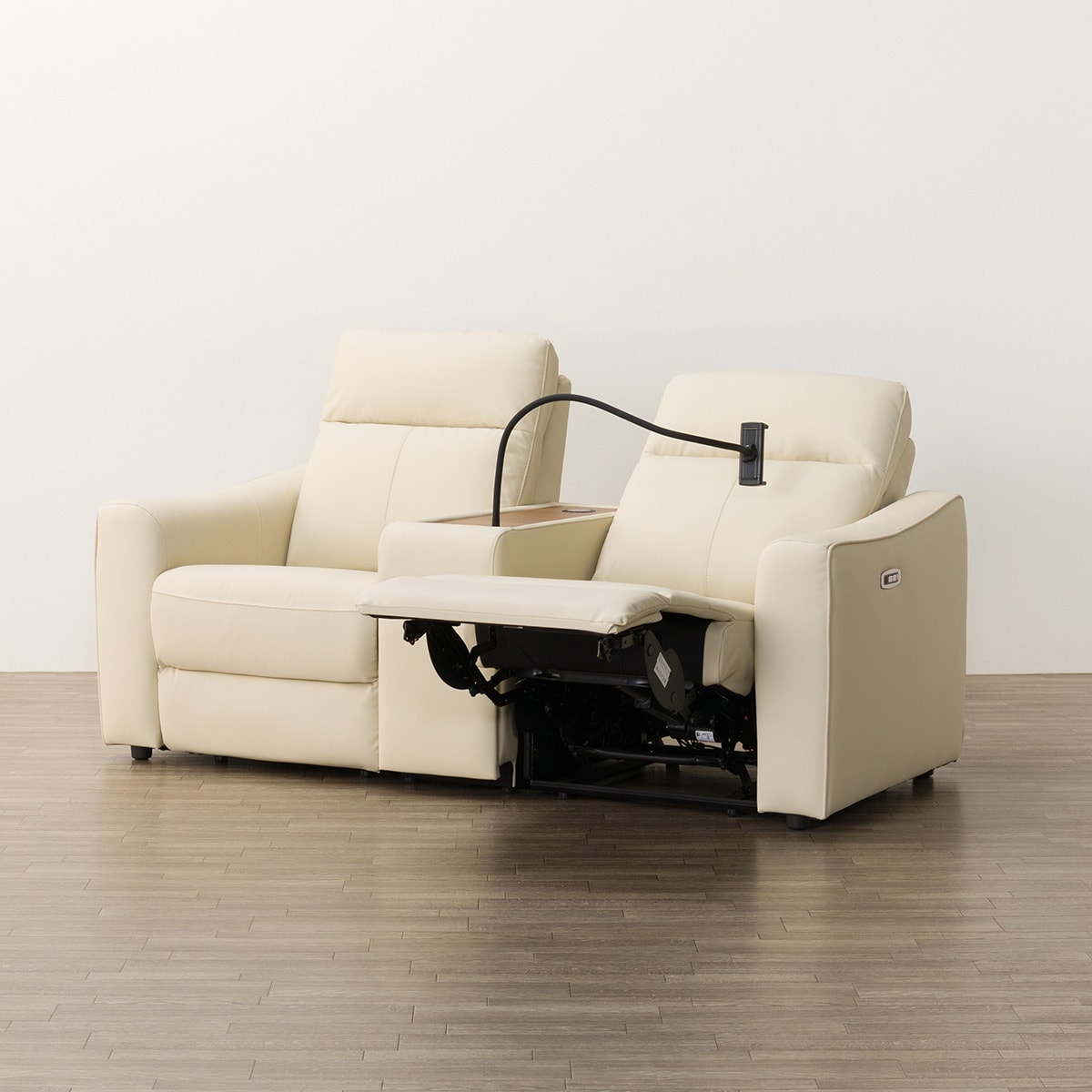 2人掛け電動リクライニングソファ＋収納ユニットセット 本革(一部合成