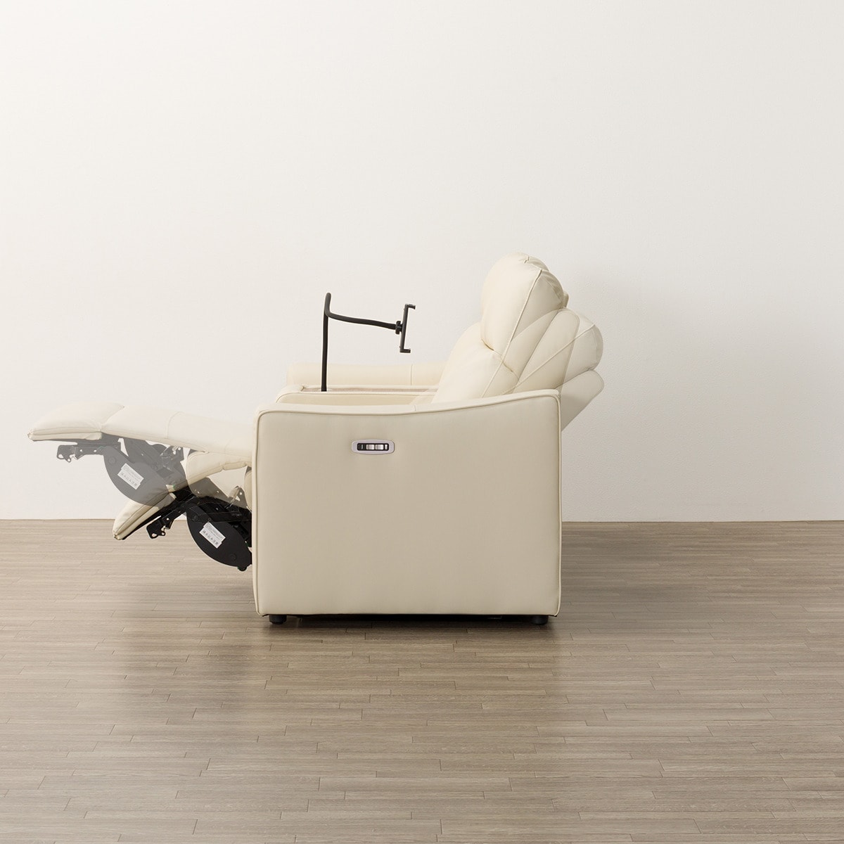 2人掛け電動リクライニングソファ＋収納ユニットセット 本革(一部合成