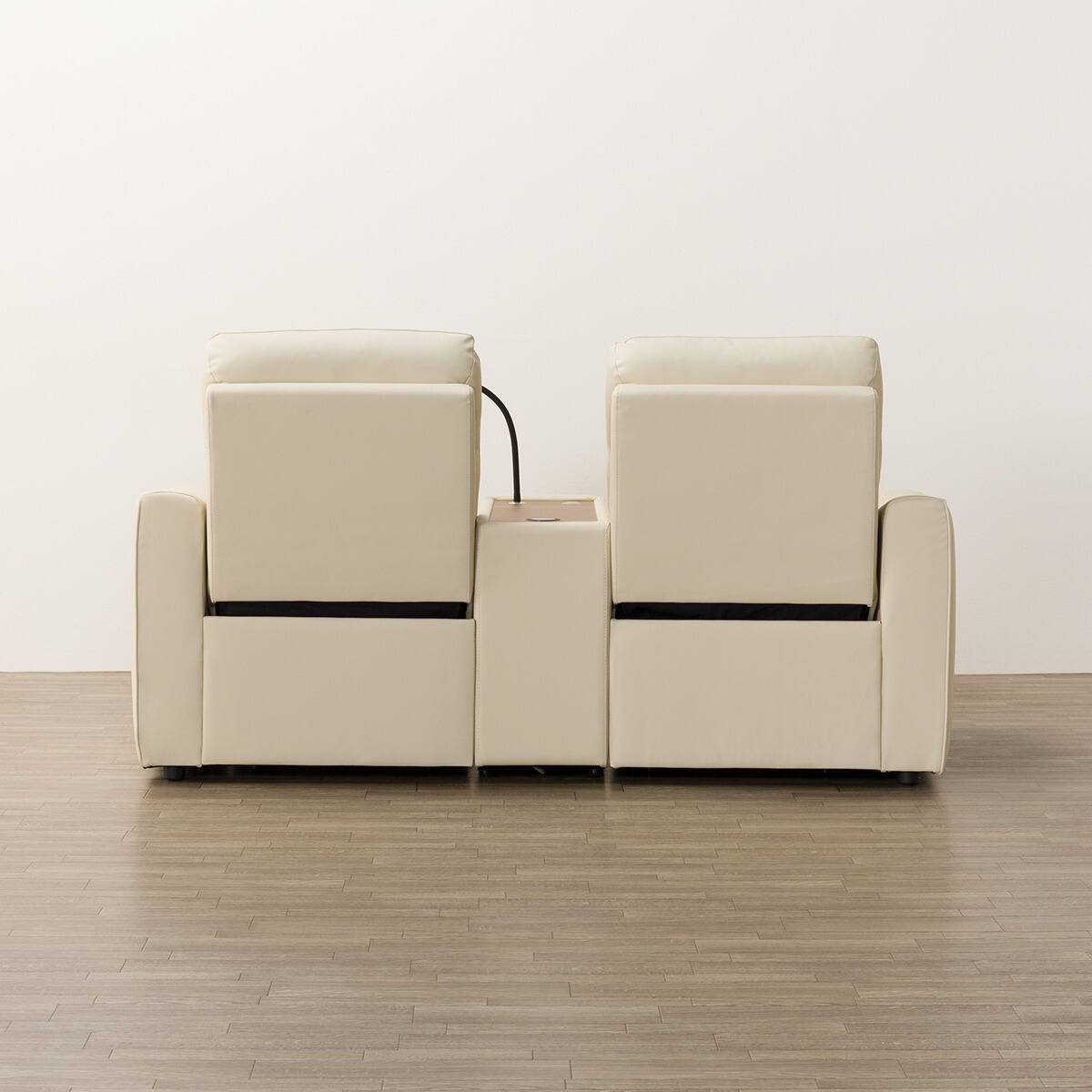 2人掛け電動リクライニングソファ＋収納ユニットセット 本革(一部合成