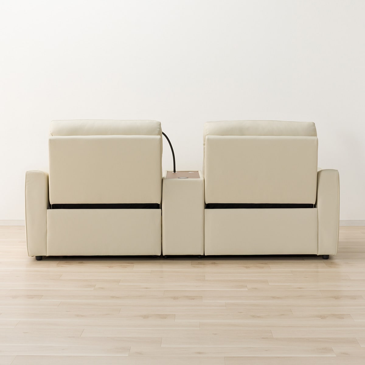 2人掛け電動リクライニングワイドソファ＋収納ユニットセット 本革(一