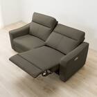 2人掛け電動リクライニングワイドソファ 本革(一部合成皮革)タイプ (UM04 DGY) 6枚目画像