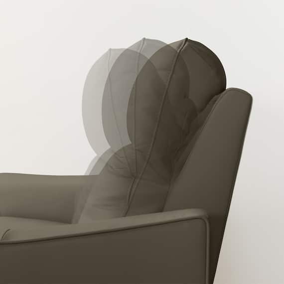 2人掛け電動リクライニングワイドソファ 本革(一部合成皮革)タイプ (UM04 DGY) 13枚目画像