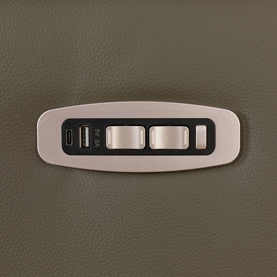 2人掛け電動リクライニングワイドソファ 本革(一部合成皮革)タイプ (UM04 DGY) 14枚目画像