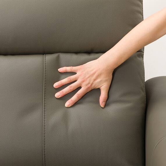 2人掛け電動リクライニングワイドソファ 本革(一部合成皮革)タイプ (UM04 DGY) 16枚目画像