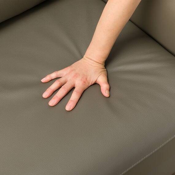 2人掛け電動リクライニングワイドソファ 本革(一部合成皮革)タイプ (UM04 DGY) 17枚目画像