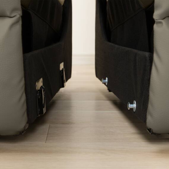 2人掛け電動リクライニングワイドソファ 本革(一部合成皮革)タイプ (UM04 DGY) 19枚目画像