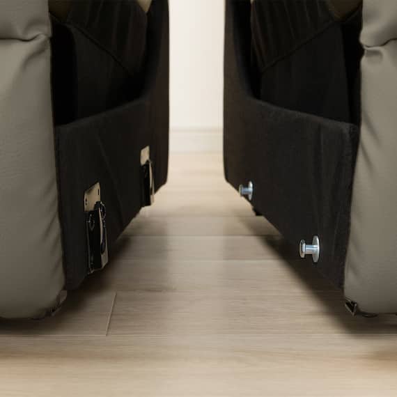 2人掛け電動リクライニングワイドソファ 本革(一部合成皮革)タイプ (UM04 DGY) 19枚目画像