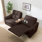 2人掛け電動リクライニングワイドソファ＋収納ユニットセット 本革(一部合成皮革)タイプ (UM04 WSB DBR) 6枚目画像