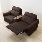 2人掛け電動リクライニングワイドソファ＋収納ユニットセット 本革(一部合成皮革)タイプ (UM04 WSB DBR) 7枚目画像