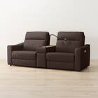 2人掛け電動リクライニングワイドソファ＋収納ユニットセット 本革(一部合成皮革)タイプ (UM04 WSB DBR) 8枚目画像