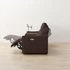 2人掛け電動リクライニングワイドソファ+収納ユニットセット 本革(一部合成皮革)タイプ (UM04 WSB DBR) 12枚目画像