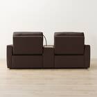 2人掛け電動リクライニングワイドソファ＋収納ユニットセット 本革(一部合成皮革)タイプ (UM04 WSB DBR) 13枚目画像