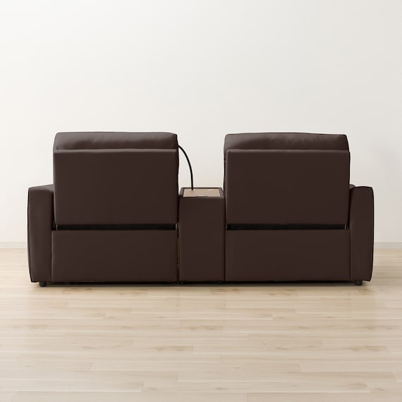 2人掛け電動リクライニングワイドソファ+収納ユニットセット 本革(一部合成皮革)タイプ (UM04 WSB DBR) 13枚目画像