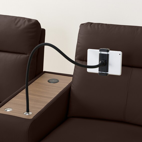 2人掛け電動リクライニングワイドソファ＋収納ユニットセット 本革(一部合成皮革)タイプ (UM04 WSB DBR) 15枚目画像