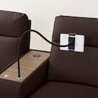 2人掛け電動リクライニングワイドソファ+収納ユニットセット 本革(一部合成皮革)タイプ (UM04 WSB DBR) 15枚目画像