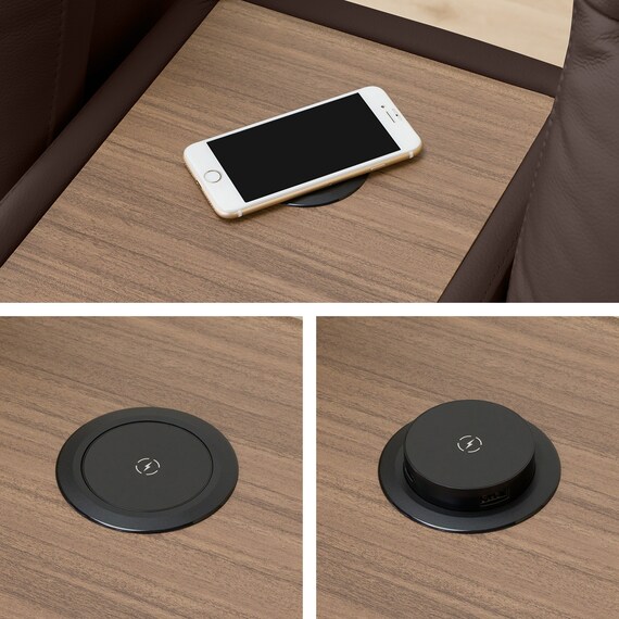 2人掛け電動リクライニングワイドソファ＋収納ユニットセット 本革(一部合成皮革)タイプ (UM04 WSB DBR) 17枚目画像