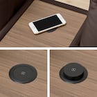 2人掛け電動リクライニングワイドソファ+収納ユニットセット 本革(一部合成皮革)タイプ (UM04 WSB DBR) 17枚目画像