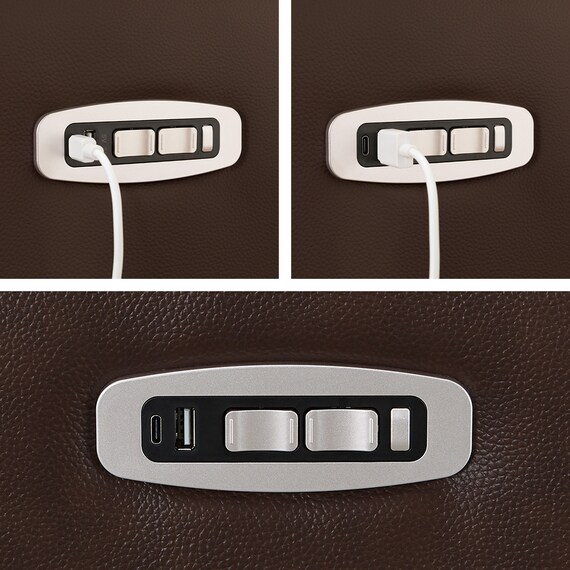 2人掛け電動リクライニングワイドソファ＋収納ユニットセット 本革(一部合成皮革)タイプ (UM04 WSB DBR) 19枚目画像