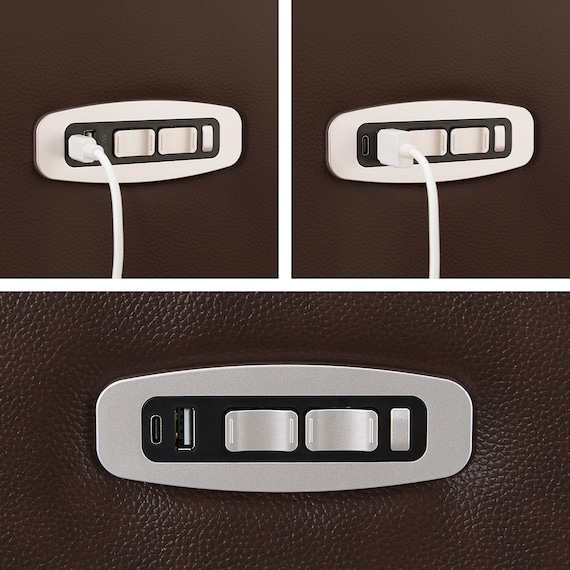 2人掛け電動リクライニングワイドソファ+収納ユニットセット 本革(一部合成皮革)タイプ (UM04 WSB DBR) 19枚目画像