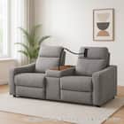 2人掛け電動リクライニングソファ+ユニットテーブルセット 布張りタイプ (UM04 WSB DGY) 1枚目画像