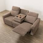 3人掛け電動リクライニングソファ テーブル付き 布張りタイプ (UM04 WT MO) 6枚目画像