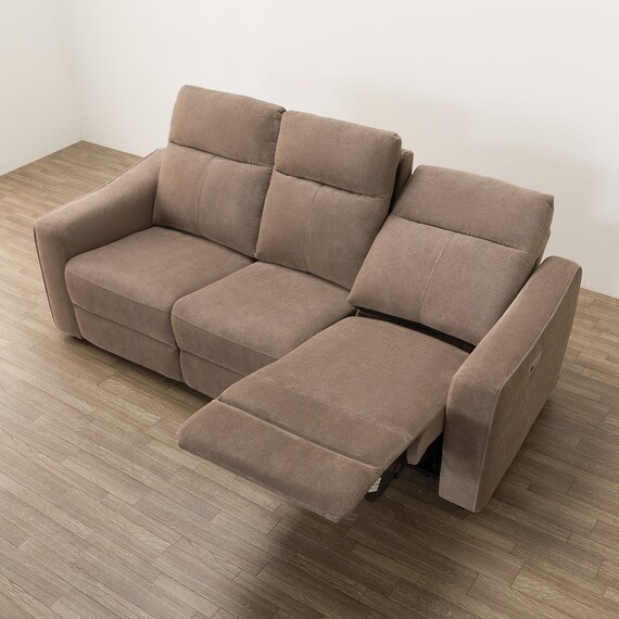 3人掛け電動リクライニングソファ テーブル付き 布張りタイプ (UM04 WT MO) 7枚目画像