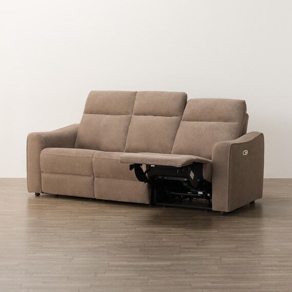 3人掛け電動リクライニングソファ テーブル付き 布張りタイプ (UM04 WT MO) 8枚目画像