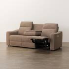 3人掛け電動リクライニングソファ テーブル付き 布張りタイプ (UM04 WT MO) 9枚目画像