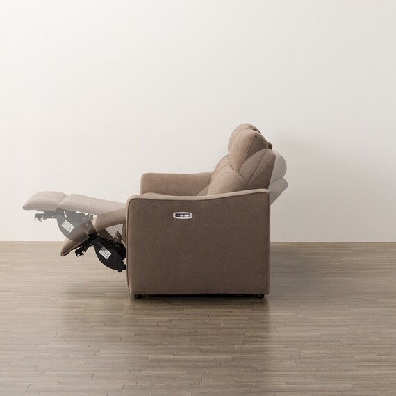 3人掛け電動リクライニングソファ テーブル付き 布張りタイプ (UM04 WT MO) 11枚目画像