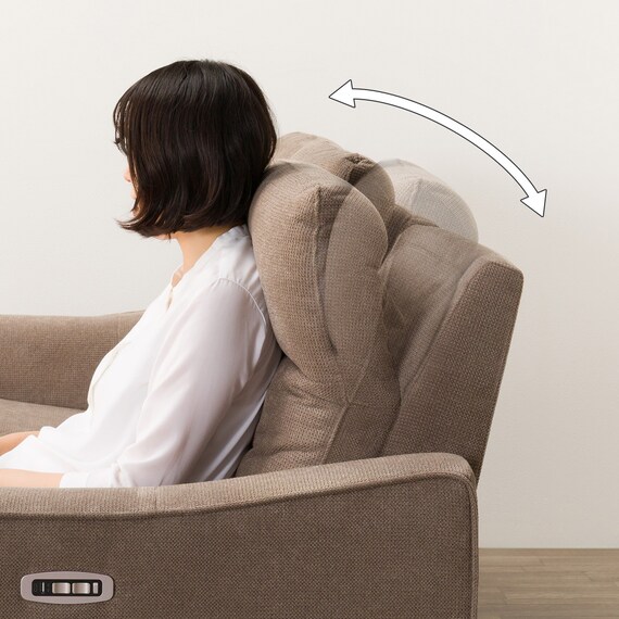 3人掛け電動リクライニングソファ テーブル付き 布張りタイプ (UM04 WT MO) 13枚目画像