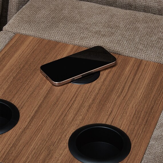 3人掛け電動リクライニングソファ テーブル付き 布張りタイプ (UM04 WT MO) 15枚目画像