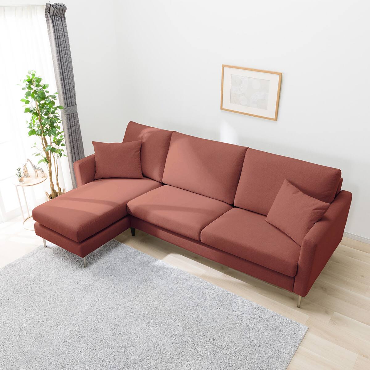 傷・汚れに強い ワイド3人掛けカスタマイズカウチソファ 布張りタイプ