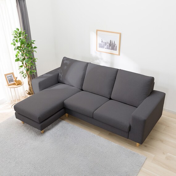 3人掛けカスタマイズカウチソファ 布張りタイプ (MS02 やわらかめ ワイド肘 標準タイプ/木製脚LBR MGY) 11枚目画像