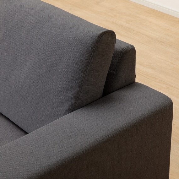 3人掛けカスタマイズカウチソファ 布張りタイプ (MS02 やわらかめ ワイド肘 標準タイプ/木製脚LBR MGY) 15枚目画像