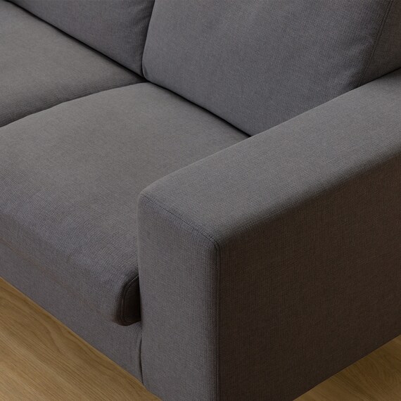 3人掛けカスタマイズカウチソファ 布張りタイプ (MS02 やわらかめ ワイド肘 標準タイプ/木製脚LBR MGY) 16枚目画像