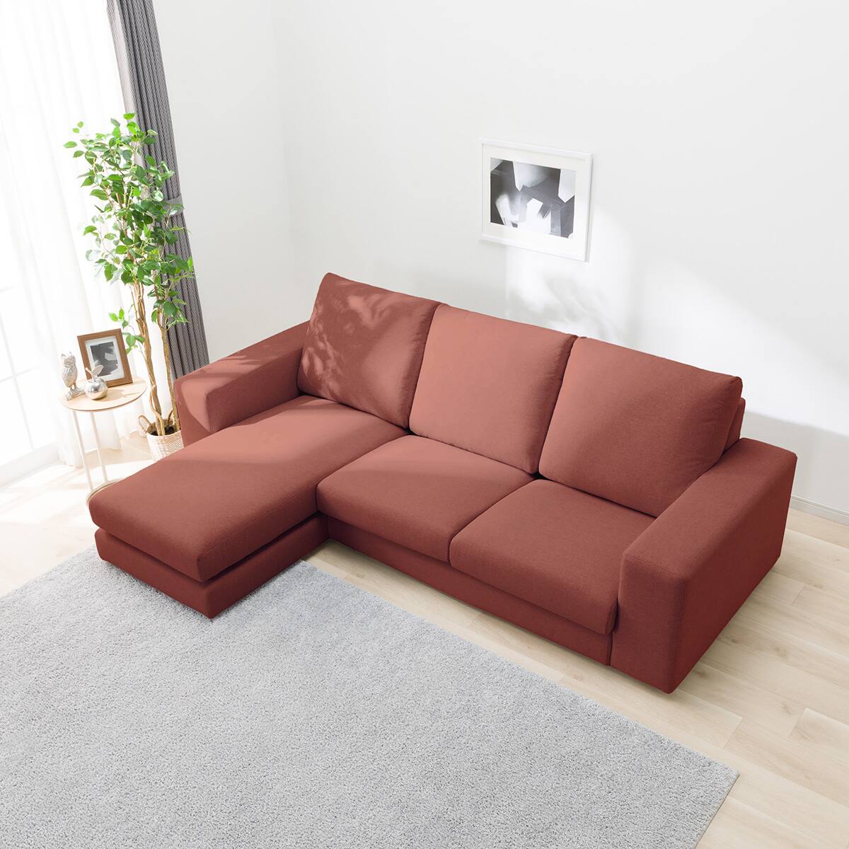 3人掛けカスタマイズカウチソファ 布張りタイプ (MS02 ふつう ワイド肘