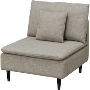 リバーシブル 肘なし布張り1人掛けソファ(ES01 布/本革)