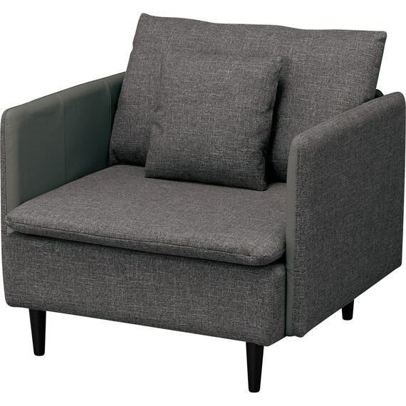 1人掛け 布・本革リバーシブルソファ (ES01 GY) 1枚目画像