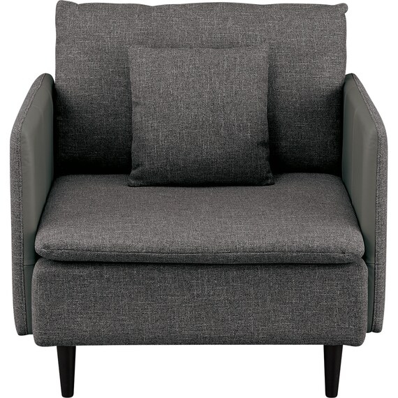 1人掛け 布・本革リバーシブルソファ (ES01 GY) 3枚目画像