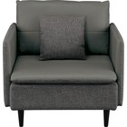 1人掛け 布・本革リバーシブルソファ (ES01 GY) 5枚目画像