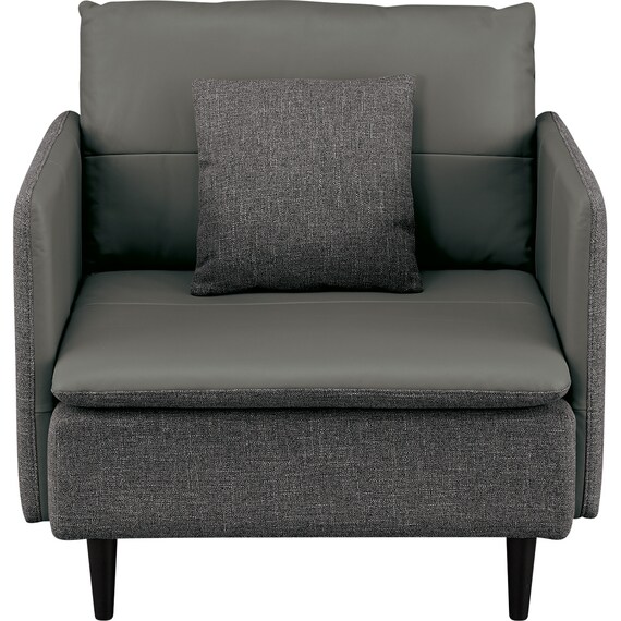 1人掛け 布・本革リバーシブルソファ (ES01 GY) 5枚目画像